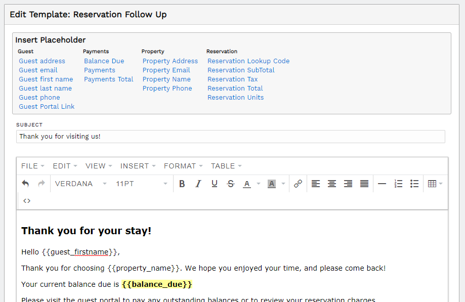 screenshot of Firefly Reservations